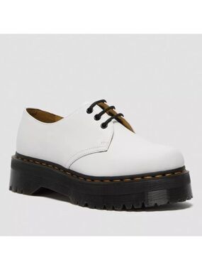 Dr. Martens 1461 SMOOTH White LEATHER PLATFORM Oxford Shoes Women’s 8 Mens 7